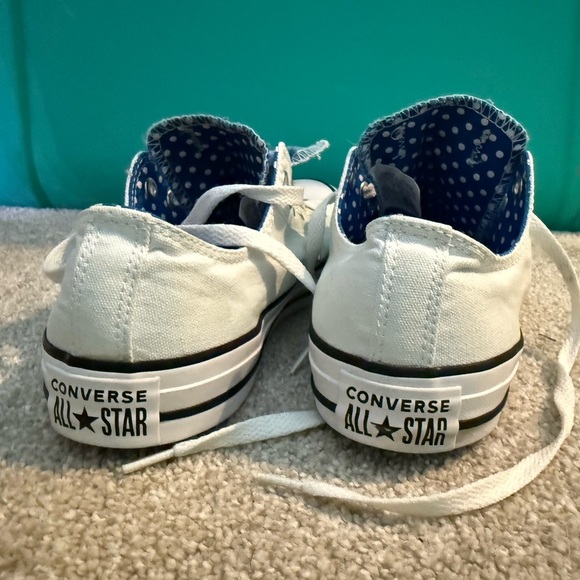 Converse White and Blue Low-Top Sneakers with Vulcanized Sole - Picture 6 of 7